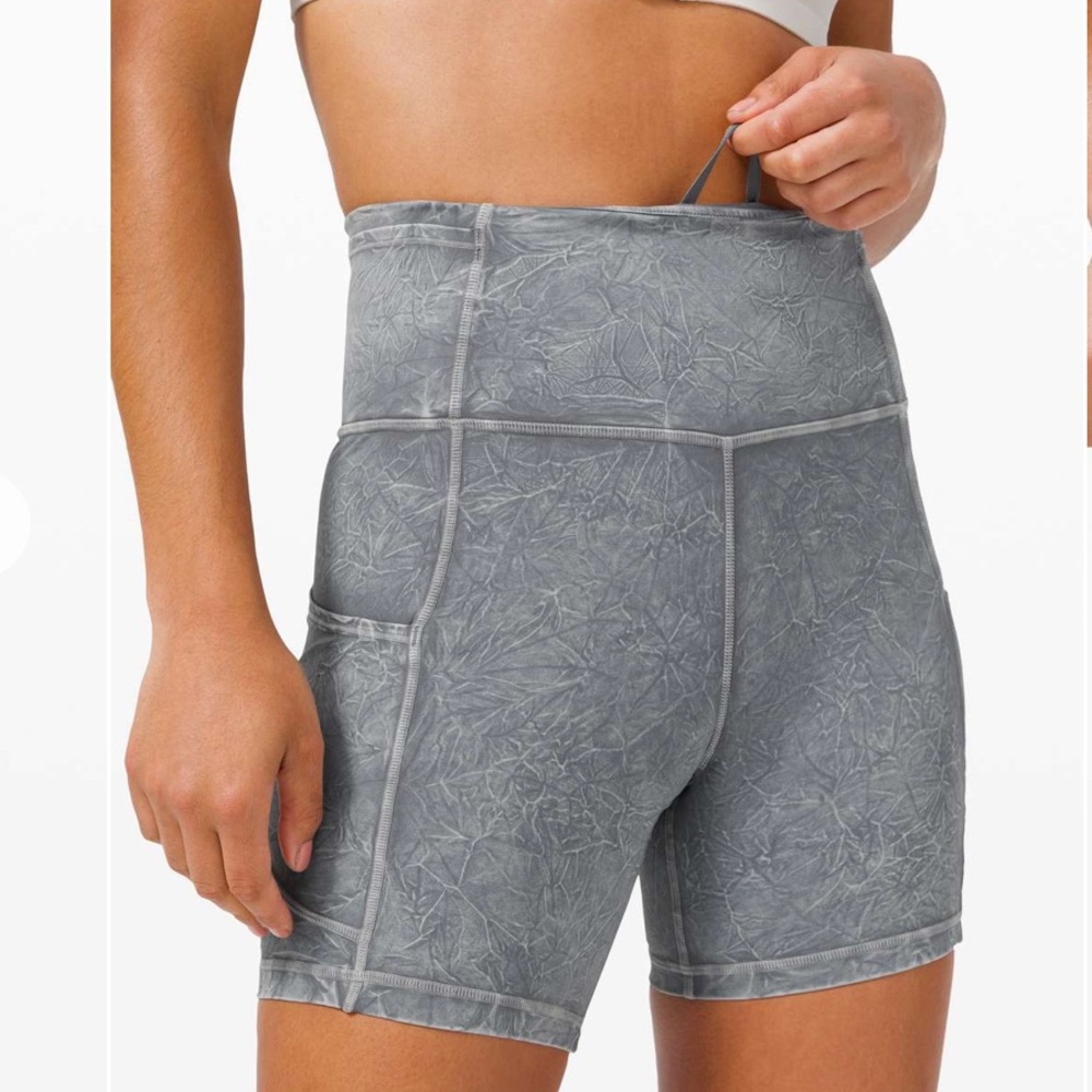 lululemon Fast And Free Short 6” Non-Reflective Ice Dye Asphalt Grey Sz 4‎ - Picture 4 of 14